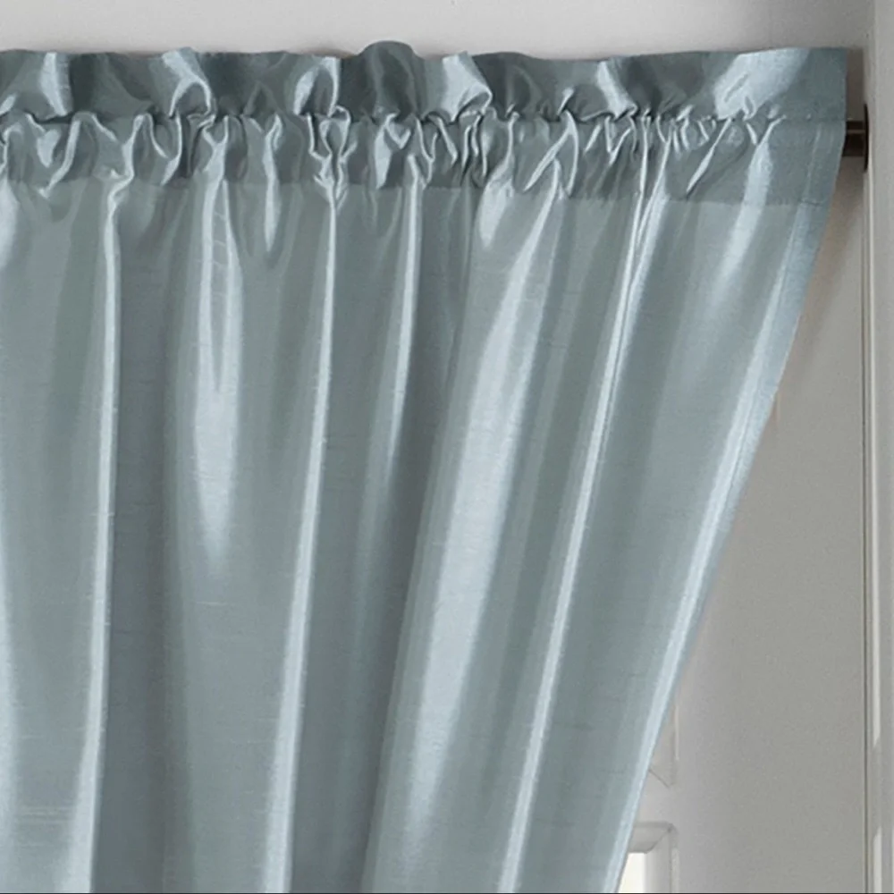Colette Faux Silk Sidelight Front Door Single Window Curtain Panel - 28